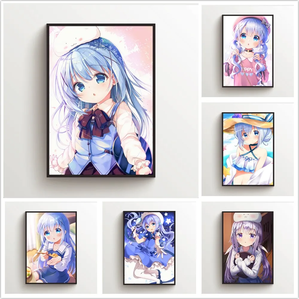 

Is The Order A Rabbit？Kafuu Chino Poster Picture Bar Shop Door Wall Decor