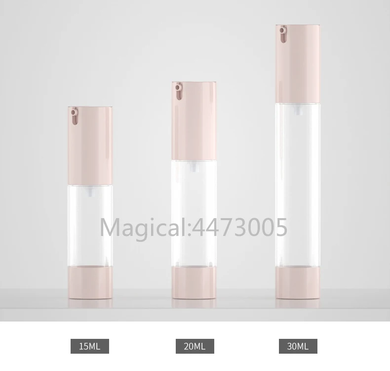 

15ml30ml Empty Round Clear Pink Cosmetic, DIY Travel Foundation Storage Vacuum Container, Plastic Professional Lotion Bottle