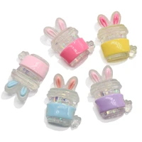 50100pcs cute rabbit ear drink cup flatback resin cabochon accessories diy embellishments for scrapbooking decoration craft