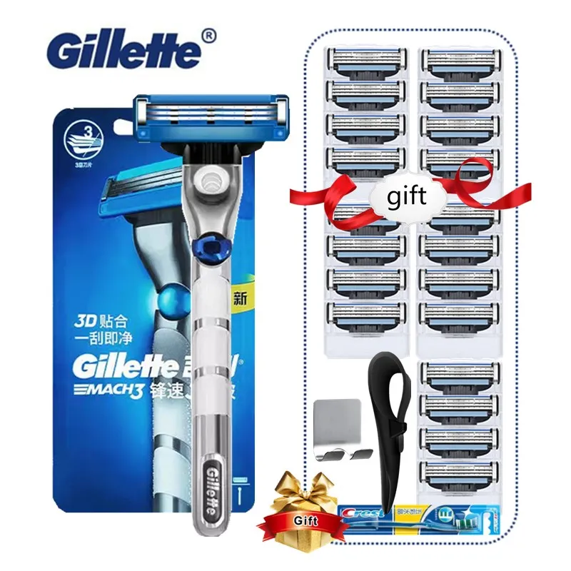 

Gillette Mach 3 Turbo 3D Razors Men Shaver Blade Cassettes for Shaving Replacebale Blade Machine for Shaving Blade Travel Set