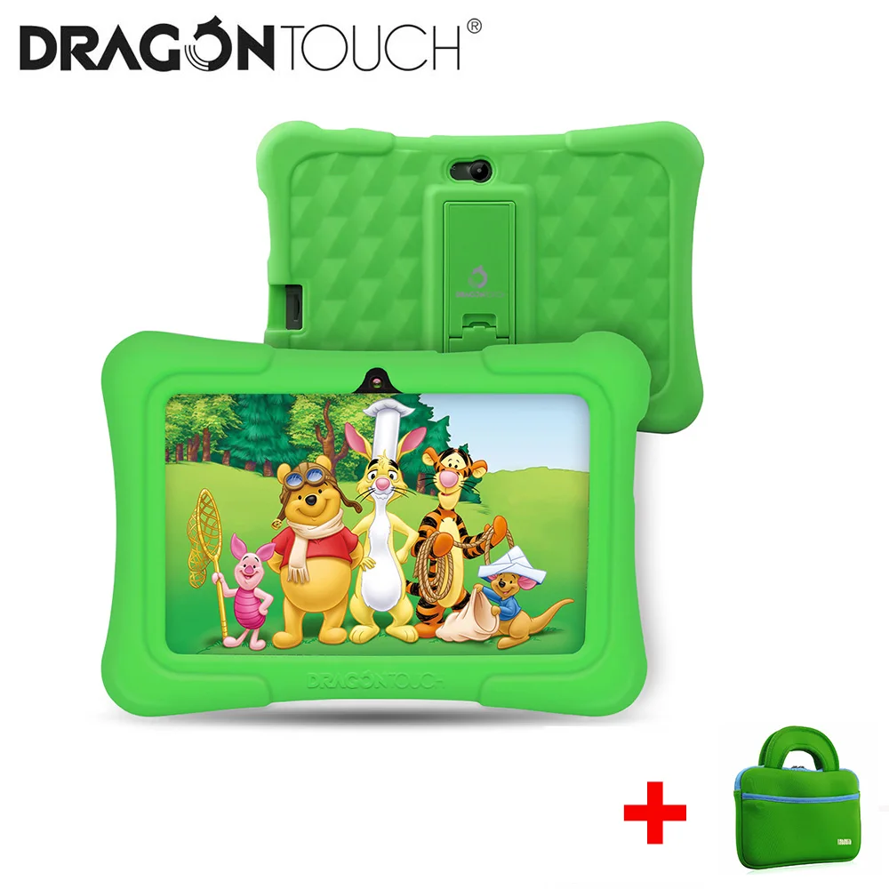 Green Dragon Touch Y88X Pro 7 ''HD дисплей детский планшет для детей 16 ГБ Android 9,0 с планшетом сумка защитный экран для планшета ПК - Комплект: Green
