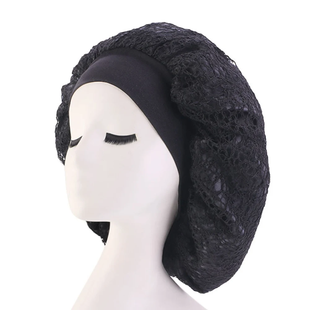 Женская атласная шелковая шляпа большого размера ночной головной убор для сна