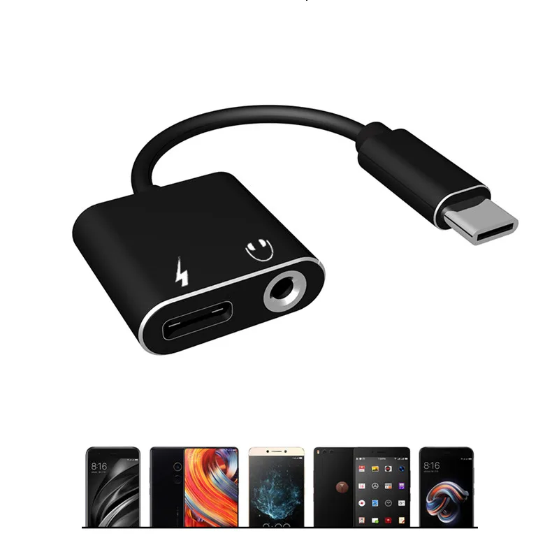 Адаптер для наушников Type C 3 5 мм зарядное устройство USB аудио кабель 2 в 1 Тип разъем