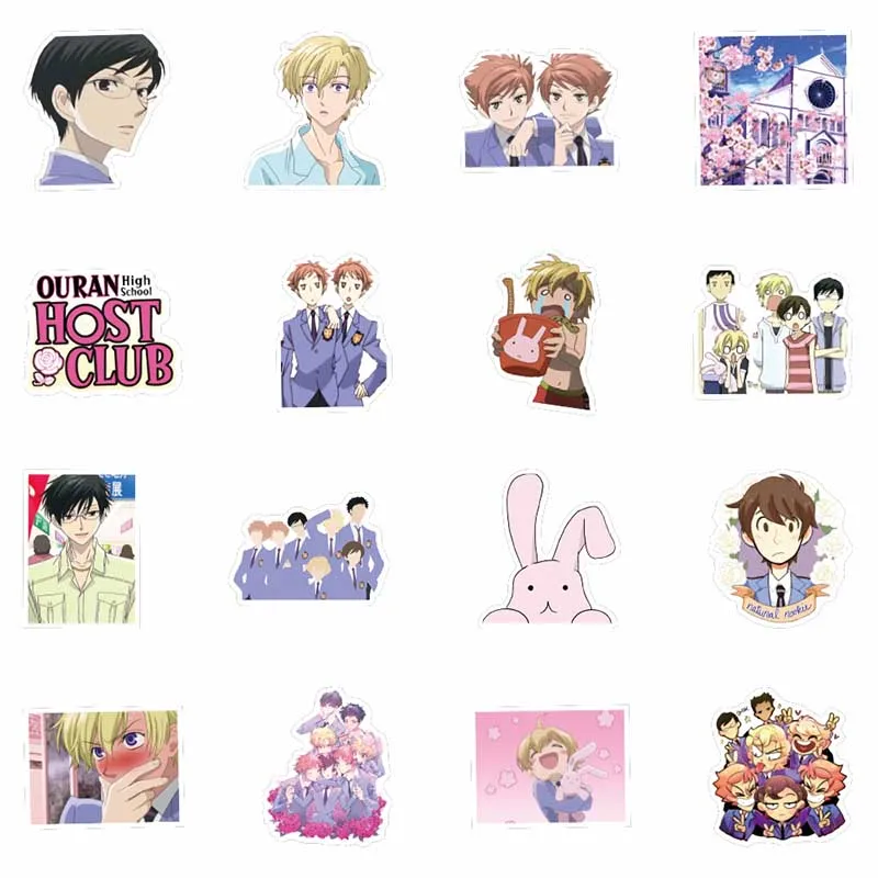 Pegatina de Anime Ouran High School, adhesivo de Anime cl&aacute;sico japon&eacute;s, calcoman&iacute;as impermeables, pegatina para monopat&iacute;n, maleta para port&aacute;til, 50 Uds.-2