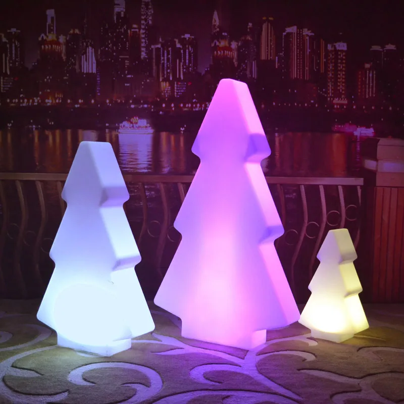 

Christmas Tree Outdoor or Indoor LED Night Lights lamps Rechargeable Battery Operated for Xmas Decor free shipping 2pcs/lot