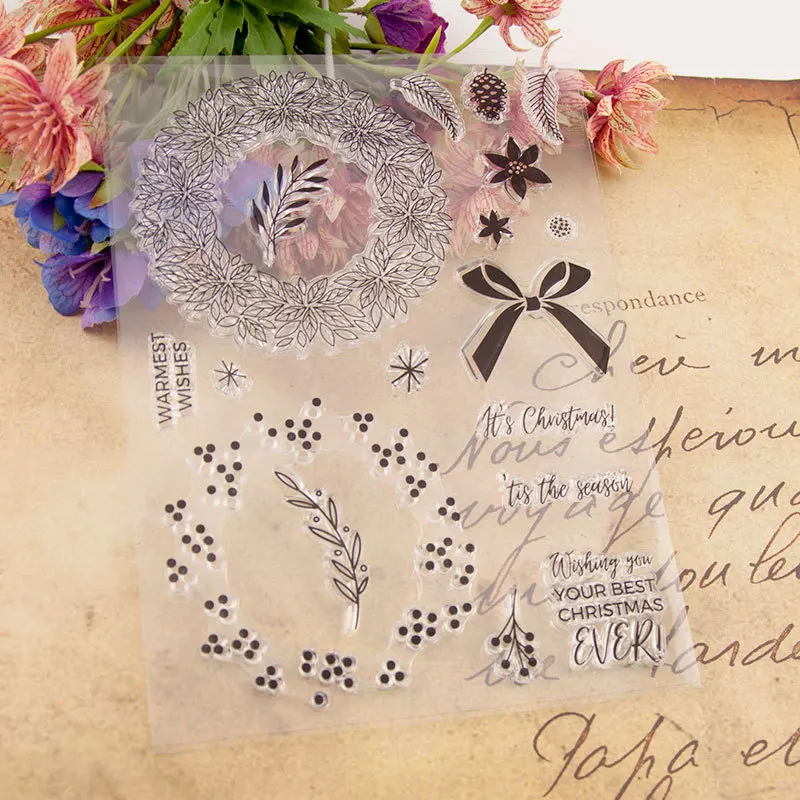 Рождественский венок прозрачный значок для DIY Скрапбукинг/изготовление