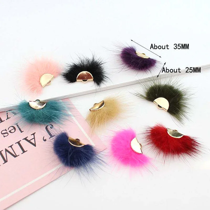 

5 шт., Меховые помпоны из норки для подвесок