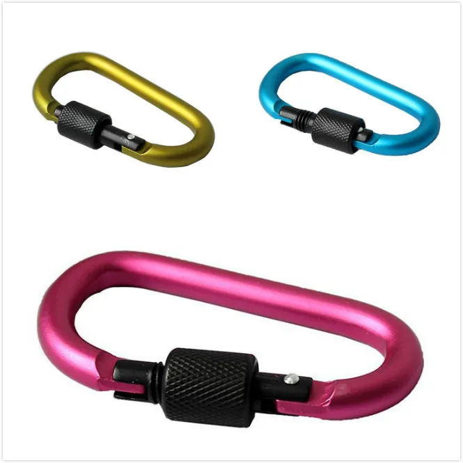 

Outdoor Camping Equipment Aluminum Alloy Carabiner D-ring Locking Climbing Carabiner Hook Buckle Keychain for Climbing