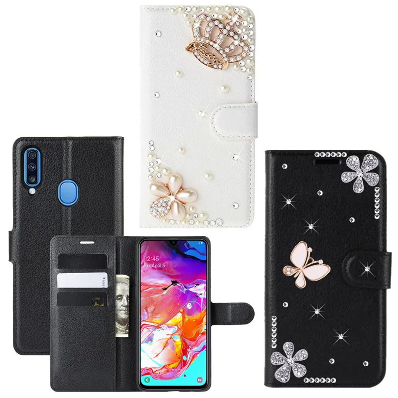 Кожаный чехол книжка с бумажником для samsung Galaxy A20s A20 A20e A40 A30 A10 A50 A50s A80 A70 A7 A8 2018