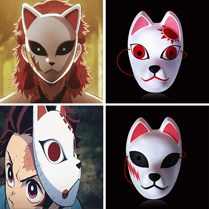 

Hot Japanese Style Anime Demon-Slayer Fun Cospaly Masks Women's Men Unisex Halloween Carnival Masquerade Adult Makeup Party Mask