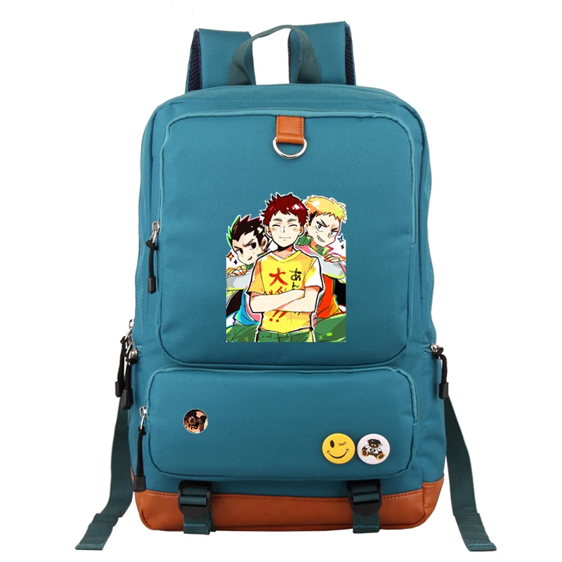 

Newest Haikyuu Printed Casual Harajuku Shoulder Zipper Bags Student School Bag Travel Outdoor Black/White Backpack Femmes