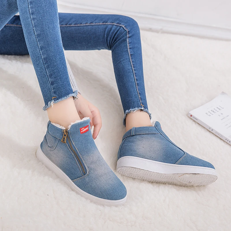 Женские зимние ботинки классические ковбойские повседневная обувь на молнии