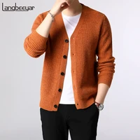 2021 new fashion brand sweater men cardigan thick slim fit jumpers knitwear warm winter korean style casual clothing male