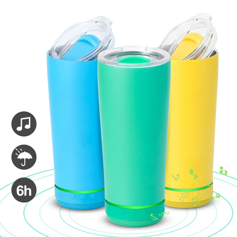 

18oz Sound Speakers Tumbler Music Bottle Flask Vacuum Sublimation Wireless Tumbler Cup With Speaker For Party Gift Dropshipping