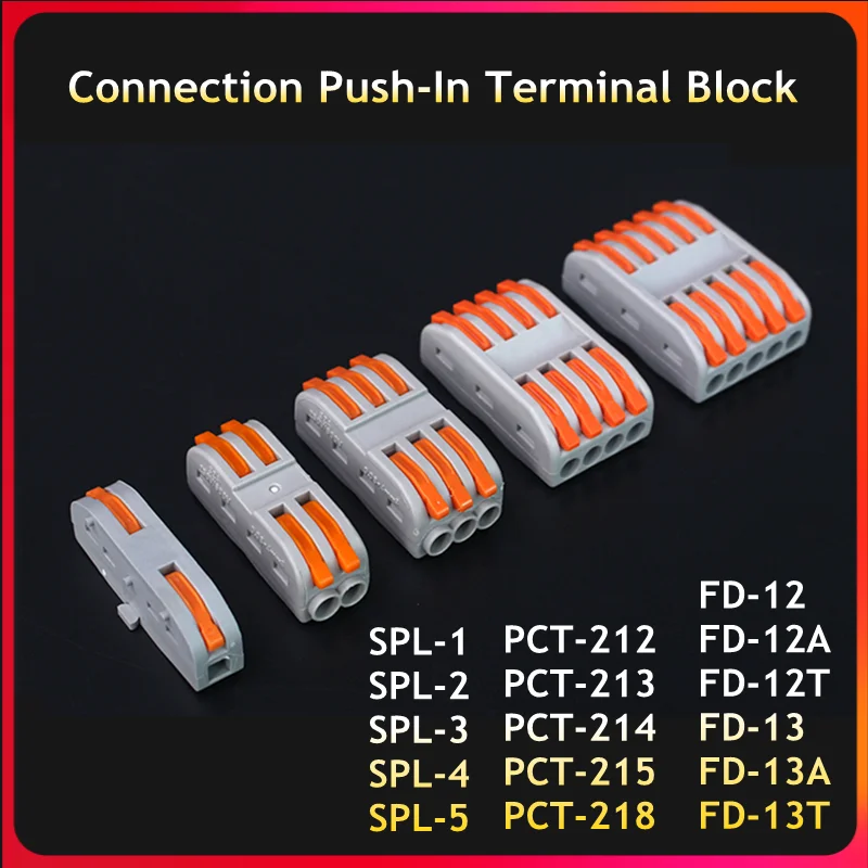 

5/10 Pcs Quick Wire Connector Mini Fast Universal Compact Wiring Cable Connector Push-in Terminal Block