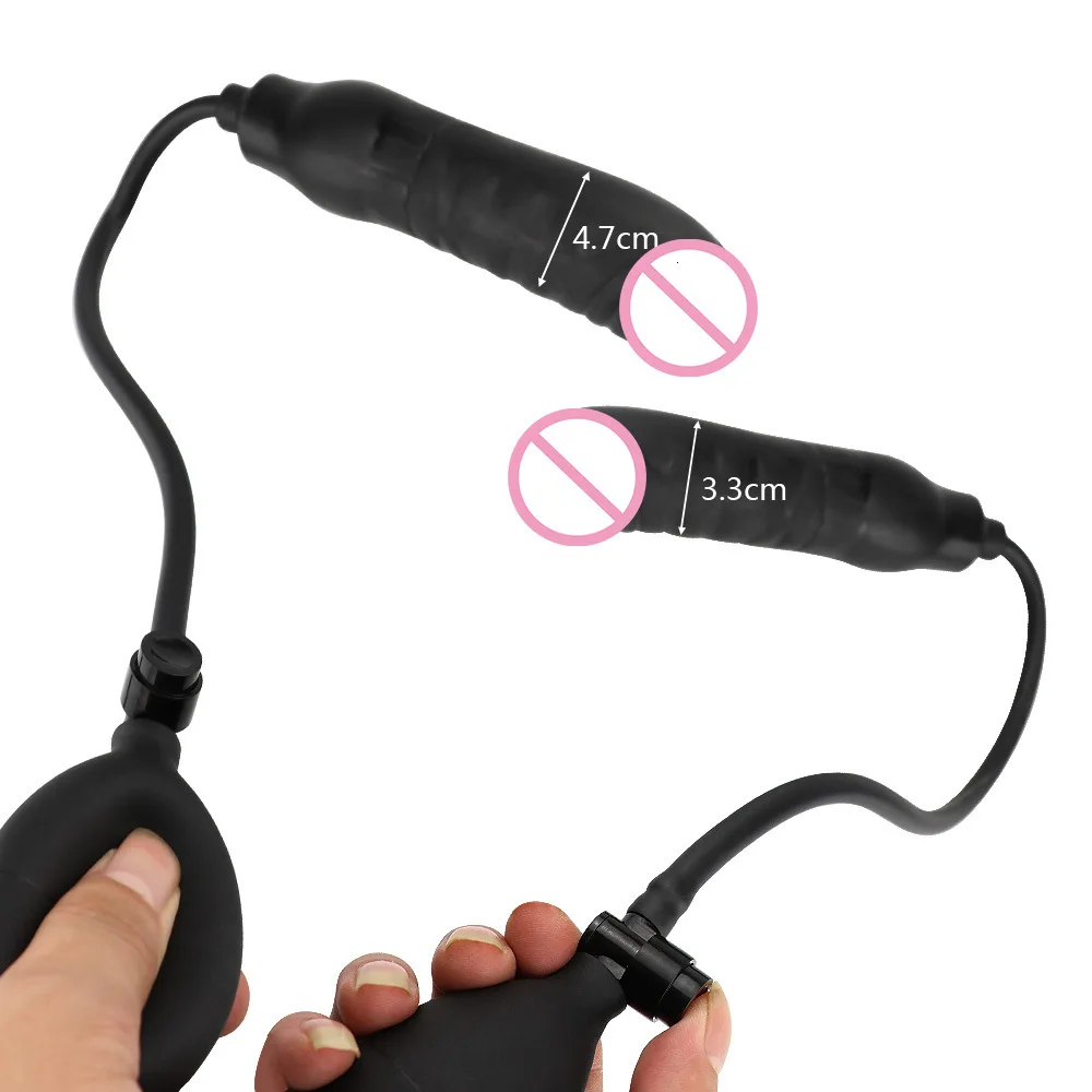 Надувной фаллоимитатор черная Анальная пробка искусственный пенис огромный с
