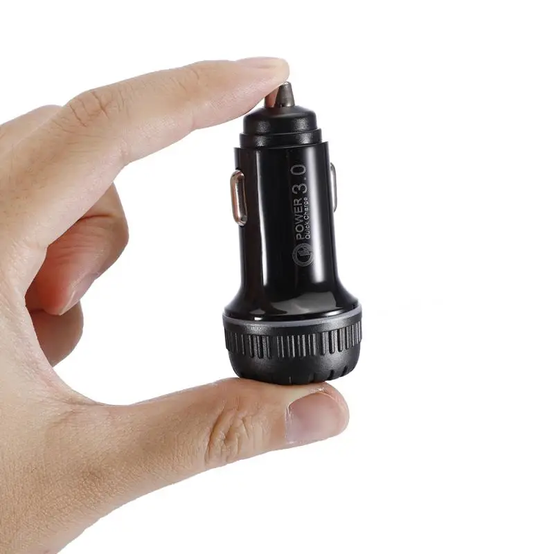Автомобильное зарядное устройство Mini QC3.0 быстрое с двумя светодиодами USB 3 1 а для