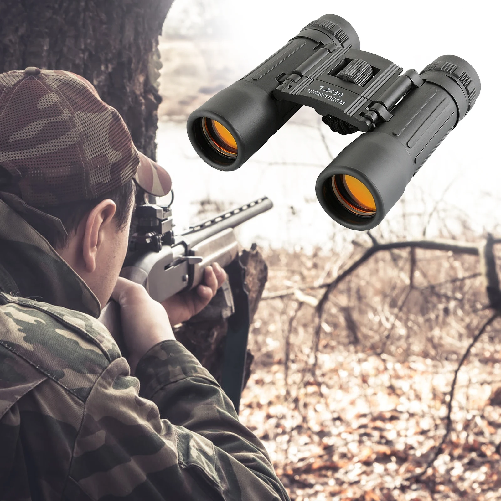 12X30 Portable Optical Red Film HD Binoculars 1000M Outdoor Bird Watching Camping Travel Multi-layer Coated Telescope | Инструменты