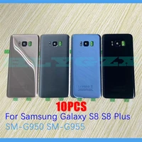 10pcs back glass for samsung galaxy s8 s8 plus g950 g955 battery cover housing door rear case replacement with camera lens