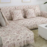 european pastoral sofa towel luxury cotton sofa cover non slip cushion backrest pillowcase purple flower slipcover sofa sets