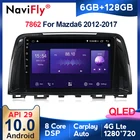 Автомагнитола NaviFly, GPS-навигация, экран 7862 дюймов, DSP QLED, 1280*720, Android 10, для Mazda 6, 3, GL, GJ 2012, 2017