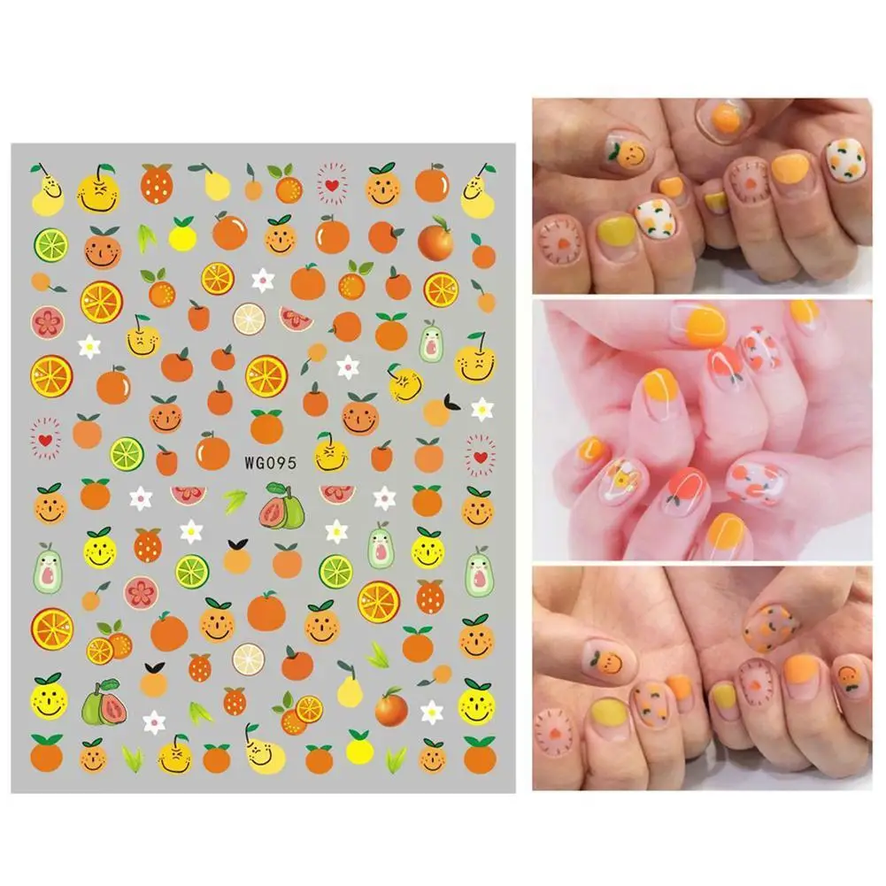 2021 New Spring Summer Fruits Sliders Nails 3D Nail Hot Design Decoration Foil Supplie Tips Sticker Sell D X1J8 | Красота и здоровье