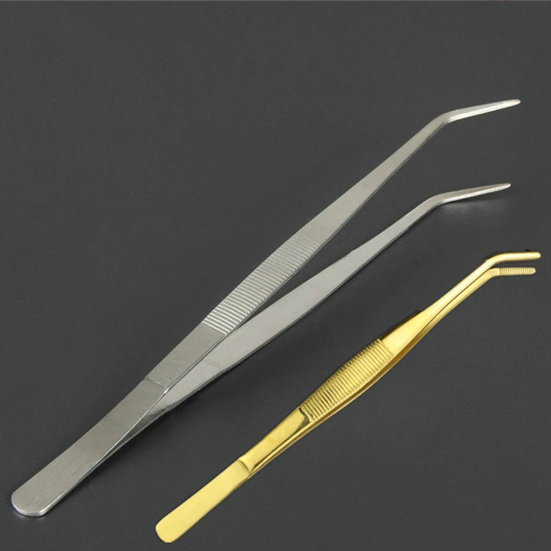 

14/16/18/20/25/30cm Kitchen Cooking Medical Tweezer Tong With Comfortable Ridged Handle,for Medical,Kitchen Bar Accessory
