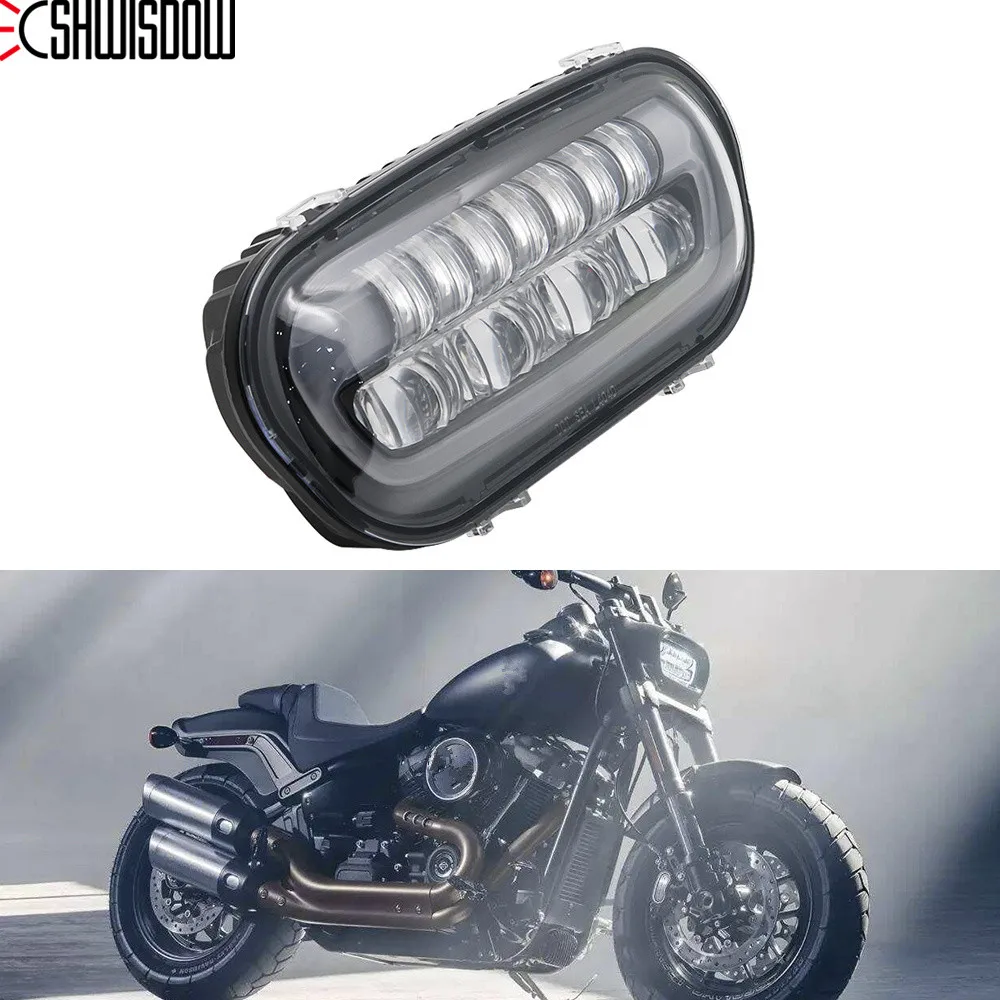 9 дюймов светодиодные мотоциклетные фары фара для Fat Bob модель Moto светодиодный лампы, Fat Bob фара черная