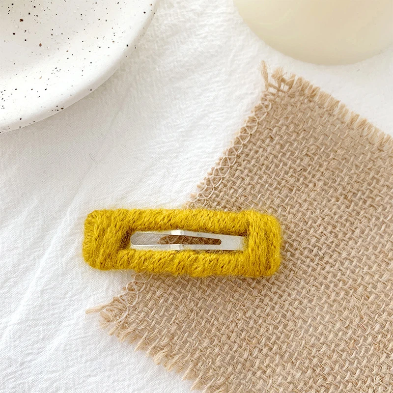 

Autumn and Winter Hair BB Clip Hand-woven Bangs Clip Hairpin Side Clip Korean Hair Bows Hair Accessories Headdress Female pink