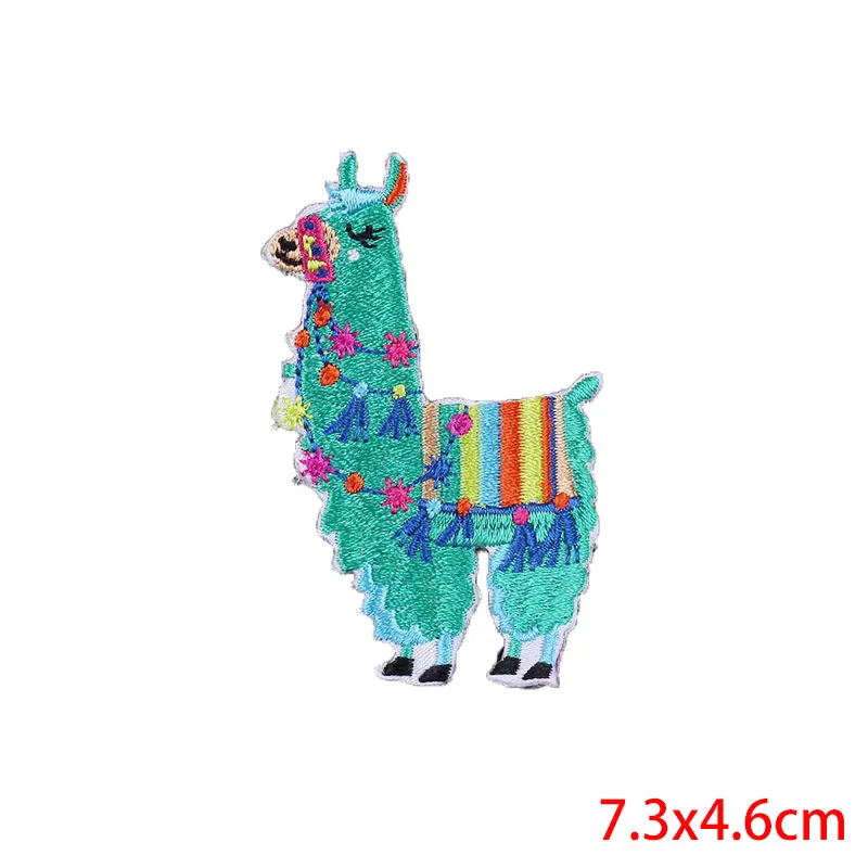 Мультфильм животных Единорог Альпака аксессуары DIY нашивки в полоску вышитая