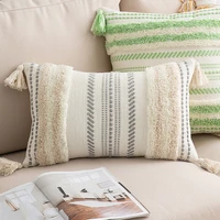 green grey lumbar decorative cushion cover 50x50cm30x50cm for bed bedroom neutral throw pillow covers tufted woven pillowcase