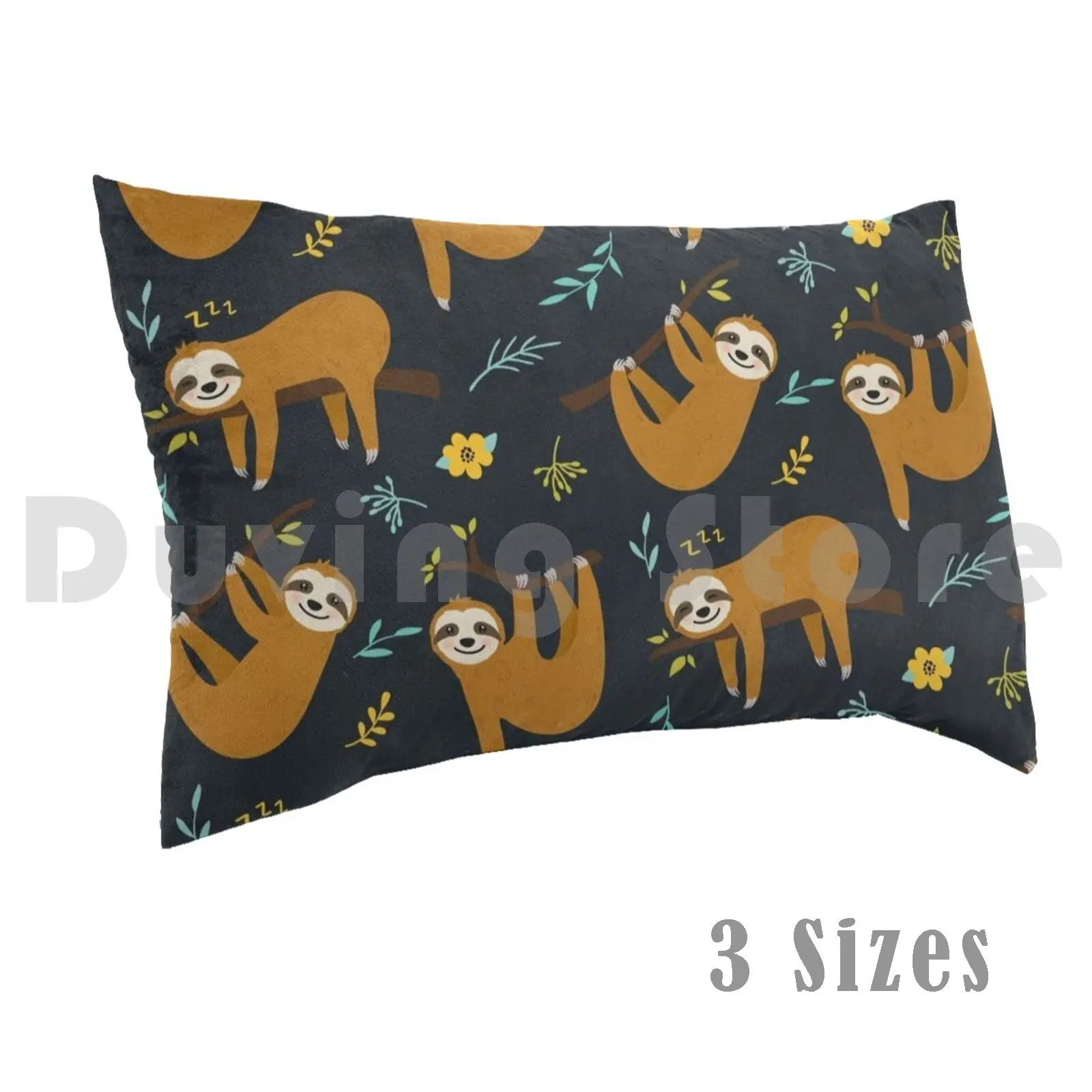 

Cute Sloth Seamless Pattern | Funny Animal Gift Pillow Case 20x30 inch Quarantine Social Distancing