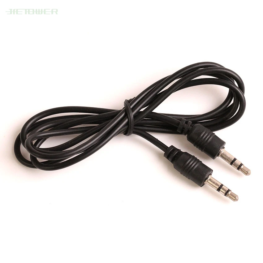 

200pcs/lot 3.5 mm Pin to 3.5 mm Pin Stero Audio Cable Headphone Jack Black Color Wholesale Cheap