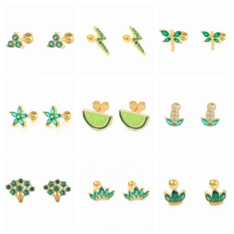 

Женские серьги-гвоздики из серебра с фианитом, 2 шт.