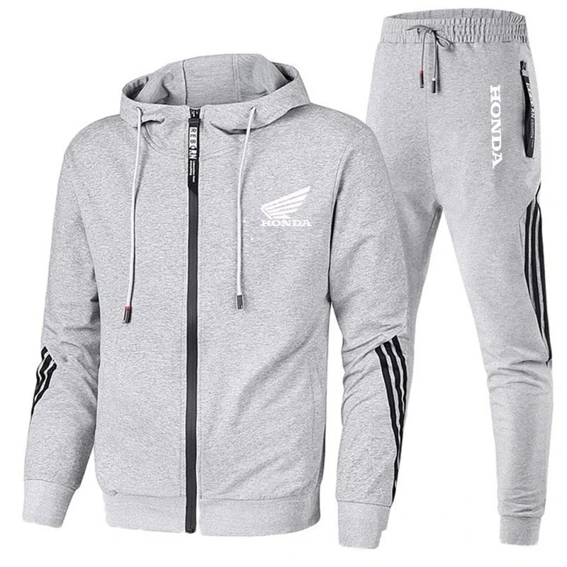 

2021 new men's fashion brand Honda logo gym printed men's sweatshirts, sweatpants and casual hooded sportswear 2-piece men's sui