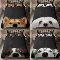 homesky 3d animal dog bedding set luxury duvet cover cute puppy comforter bed set decoration king queen bed cover