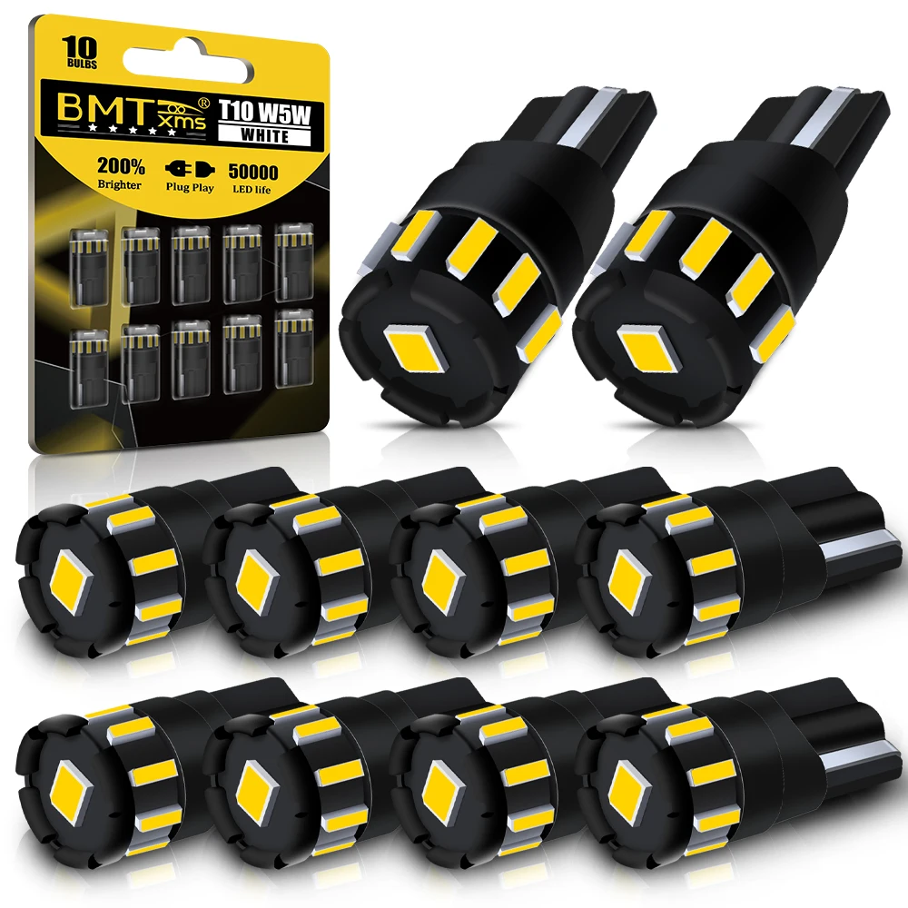 

Светодиодсветодиодный лампы BMTxms 10x W5W T10, светодиодные лампы Canbus для парковочных огней, подсветка салона, карты, Купольные лампы, 12 В, белая ав...