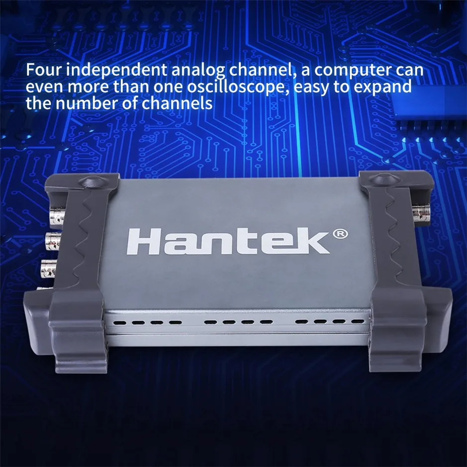 Осциллограф Hantek 6074BD USB 4 канала 70 МГц Osiclloscope цифровой ПК портативный осциллограф +
