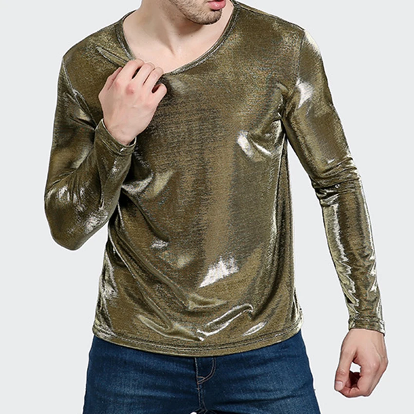 Новая мужская одежда для ночного клуба модная однотонная яркая Мужская футболка