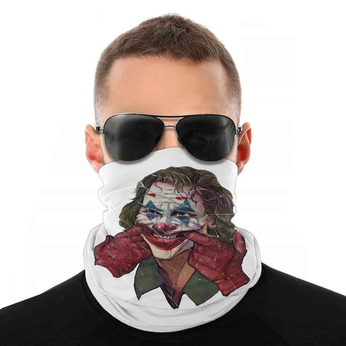 The Joker Наденьте счастливое лицо волшебный шарф маска на половину лица Шейная