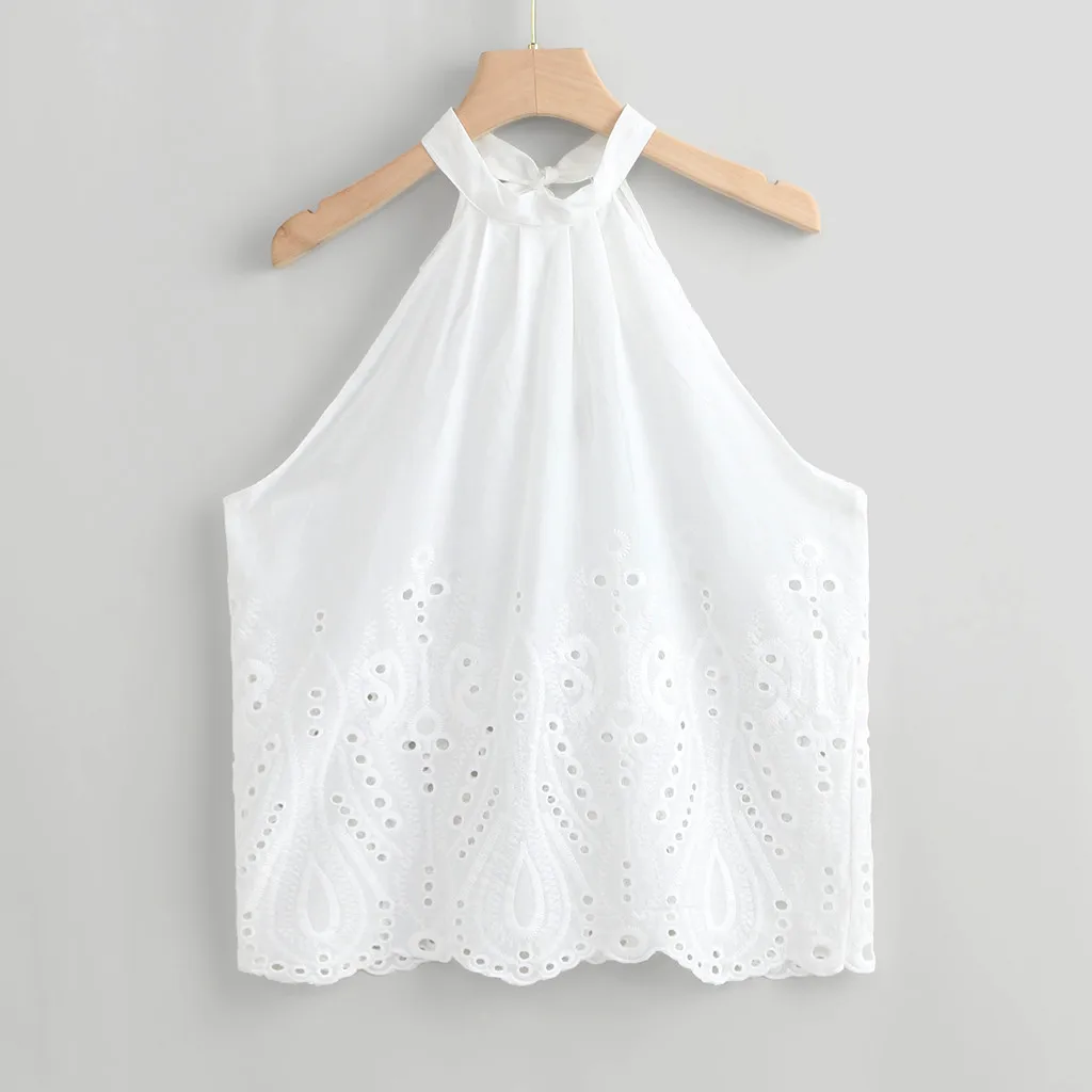 Женская летняя майка футболка топ с кружевным бантом открытая Блузка вырезом