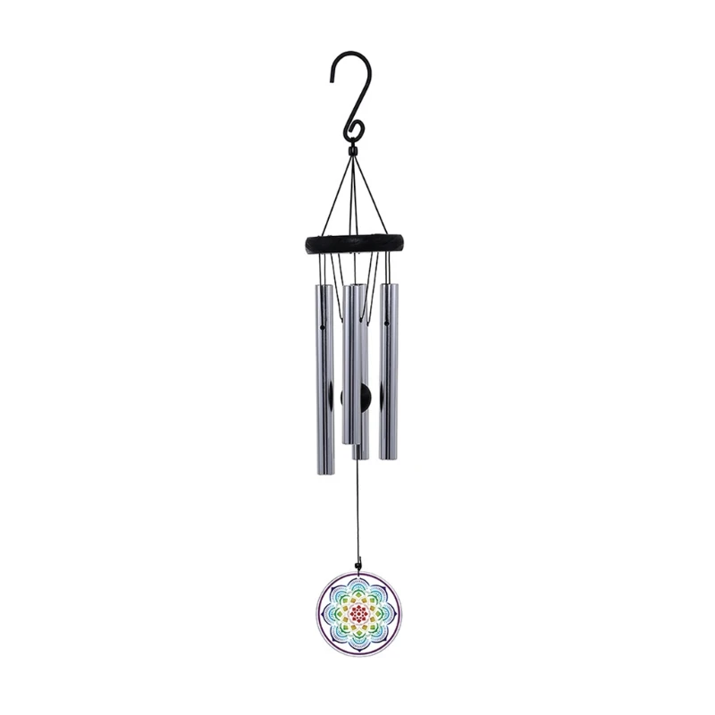 

Wind Chimes Outdoor 28 Inch 4 Rustproof Aluminum Tubes Mandala Bell Garden Decor