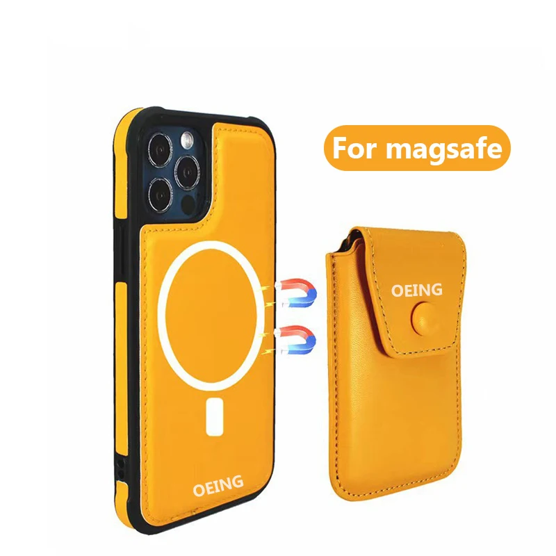 Magnetic Fashion card holder For iphone 12 12pro max 12mini magsafe Case Back Cover For apple x xr xs 11 Magsafing Wallet Coque