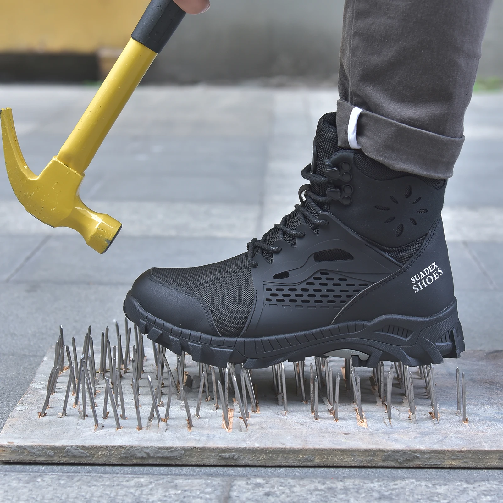 Jual SUADEX Sepatu Keselamatan Pria Sepatu Ujung Kaki Baja Sepatu Bot Kerja Anti-tusukan Sepatu Tidak Bisa Dihancurkan Sneakers Keselamatan Ringan Pria