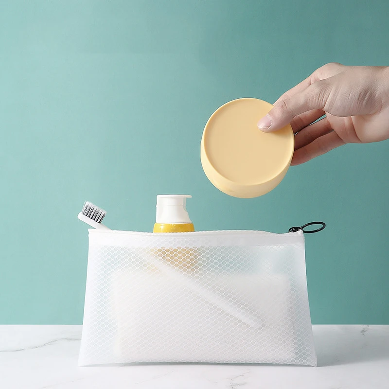 Caja de jab&oacute;n impermeable para viaje, soporte de jab&oacute;n creativo de Color s&oacute;lido, estante de drenaje para el hogar, accesorios de ba&ntilde;o-4