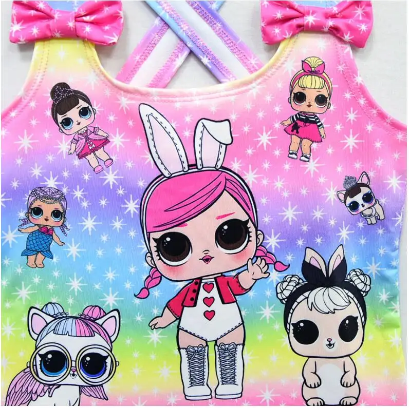 Л. О. Сюрприз! Детский слитный купальник мультяшное бикини радужная пляжная