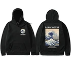 Толстовка с японским принтом волн, толстовки для мужчин и женщин, шерстяные худи в стиле Харадзюку, Повседневная Уличная одежда в стиле хип-хоп, пуловер