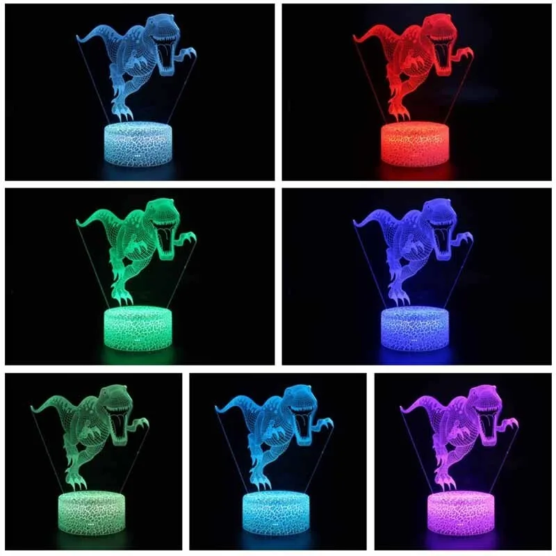 Светодиодный ночник с мультяшным динозавром 16 цветов сенсорное управление
