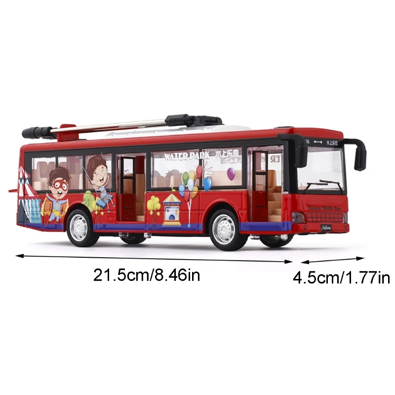 

Alloy Casing Voice Broadcast Tram Open Door Cool Lights Rear Wheels Pull Back Bus Model Toy Children Birthday Gift