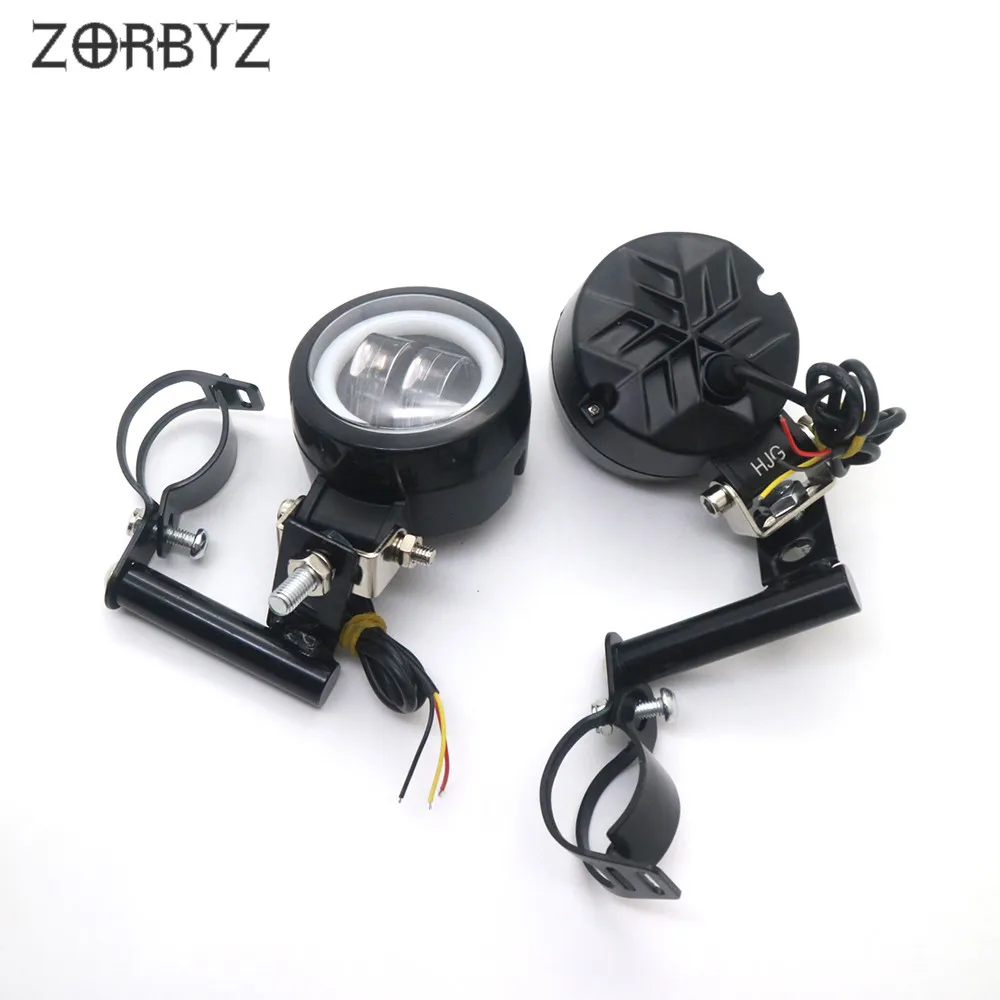 Светодиодный светильник ZORBYZ для мотоцикла черный противотуманный с ангельским